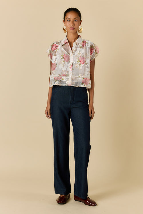 Rubyyaya Rose Shirt White