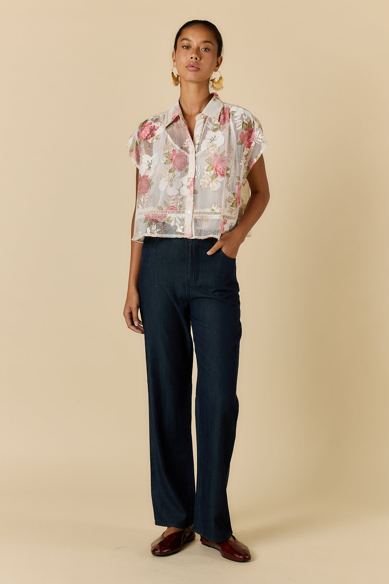 Rubyyaya Rose Shirt White