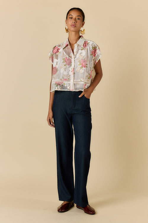 Rubyyaya Rose Shirt White
