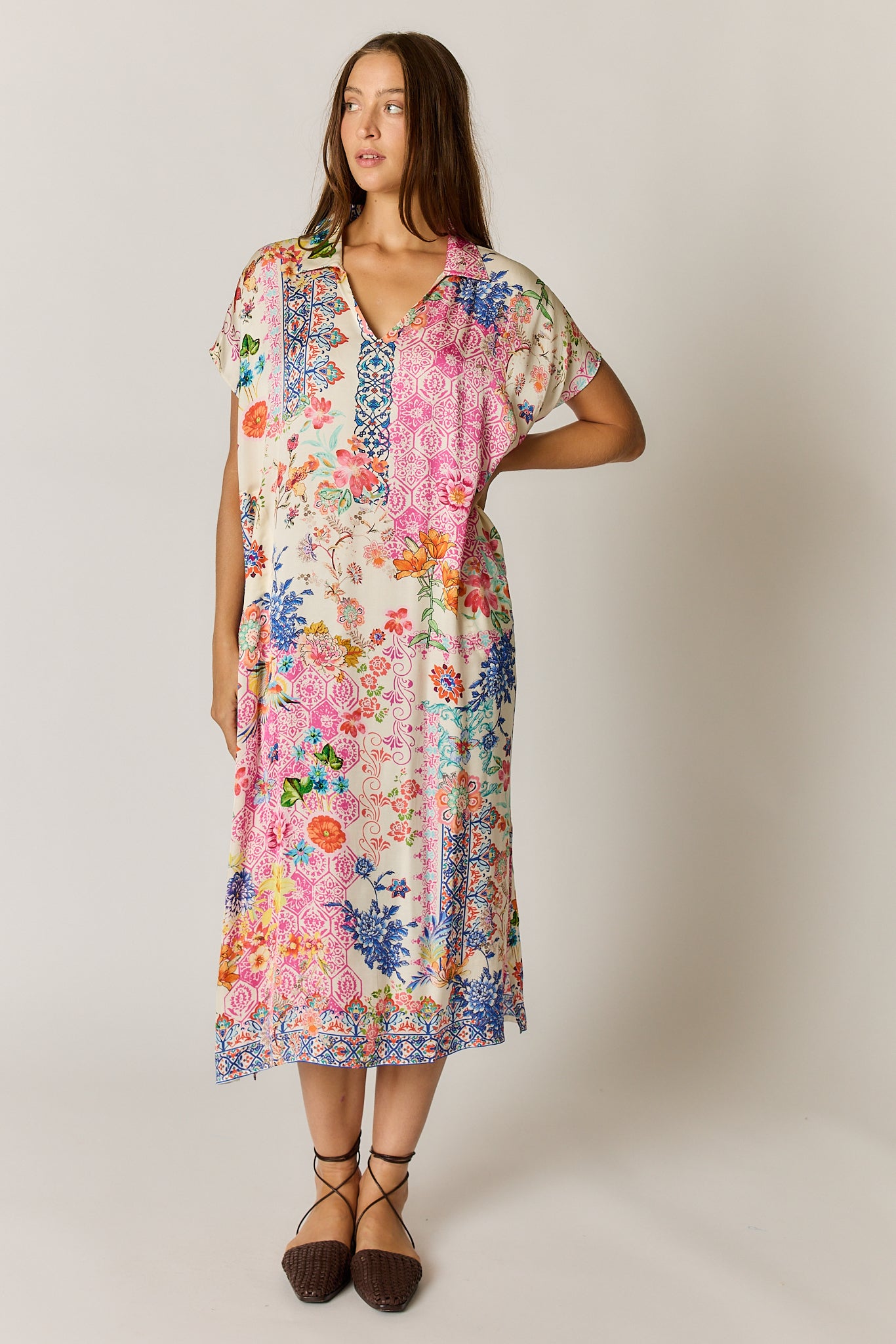 Rubyyaya Songbird Kaftan White