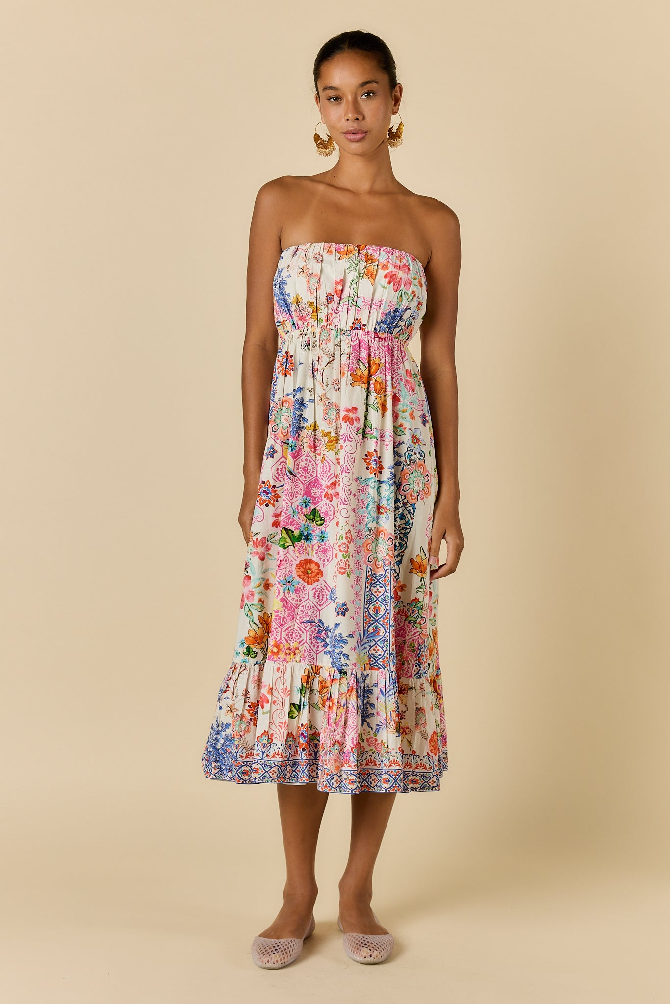 Rubyyaya Songbird Strapless Dress White