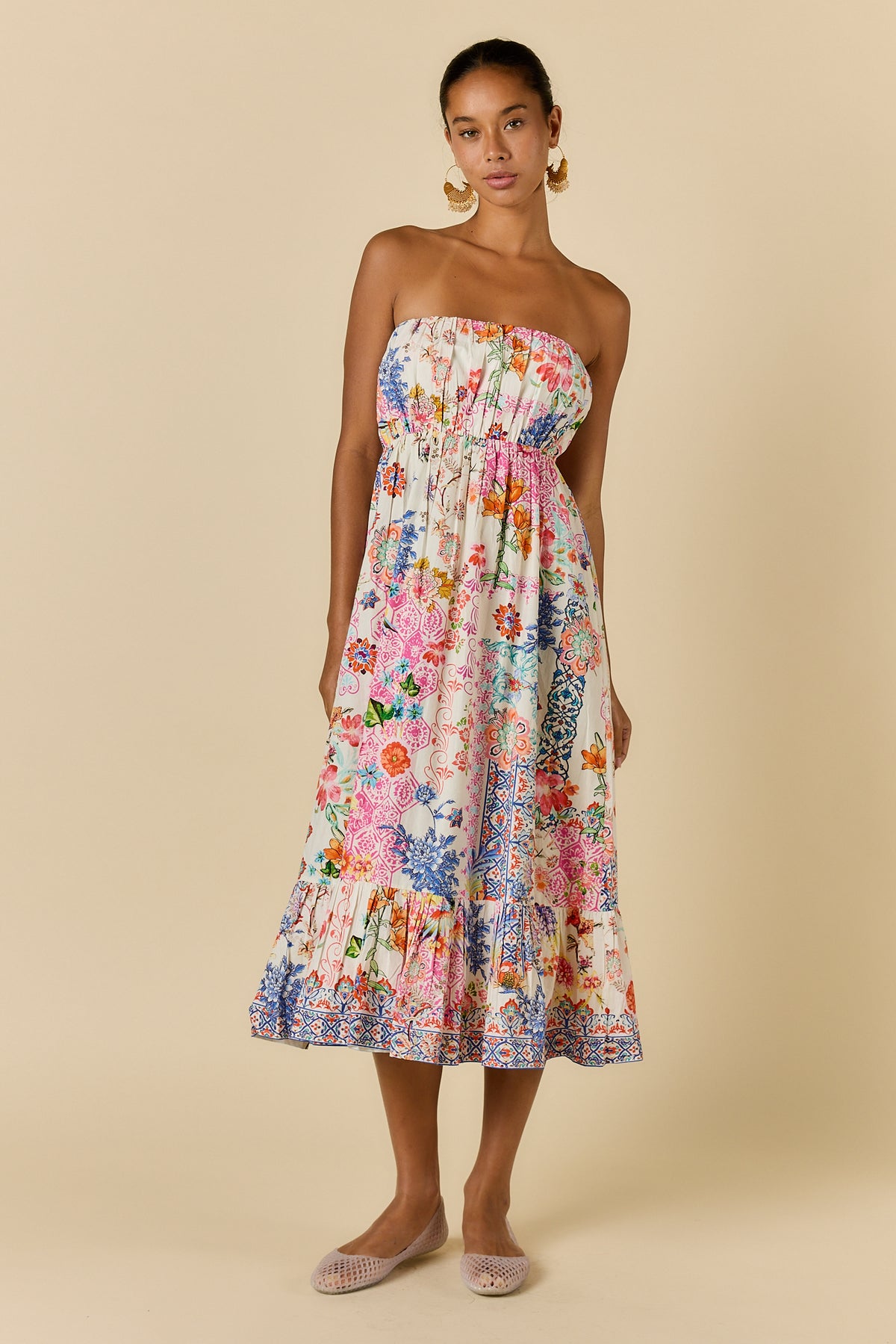 Rubyyaya Songbird Strapless Dress White