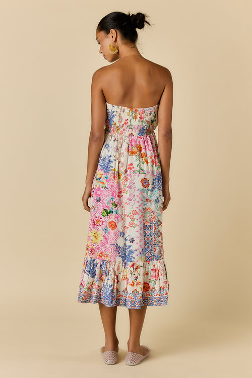 Rubyyaya Songbird Strapless Dress White