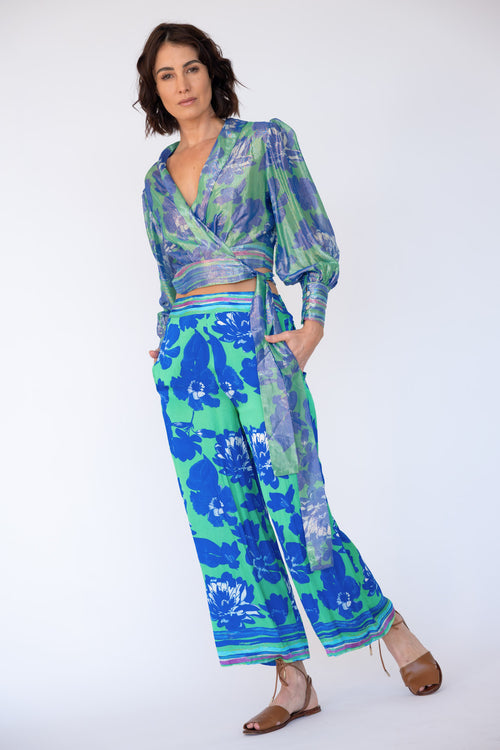 Rubyyaya Sunrise Wrap Shirt Blue