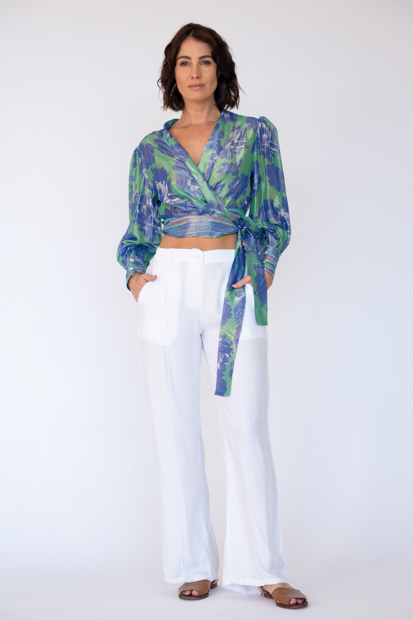Rubyyaya Sunrise Wrap Shirt Blue