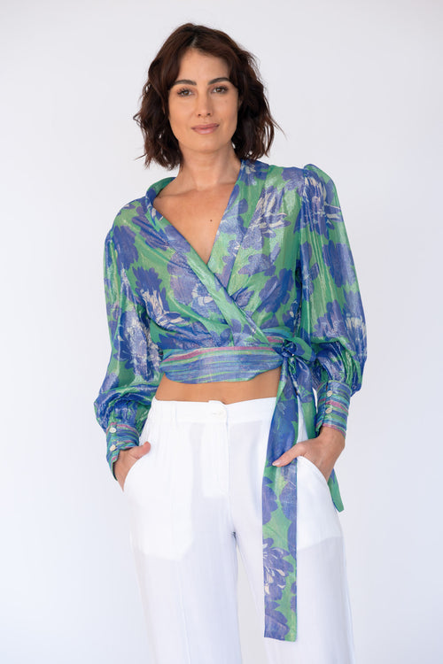 Rubyyaya Sunrise Wrap Shirt Blue