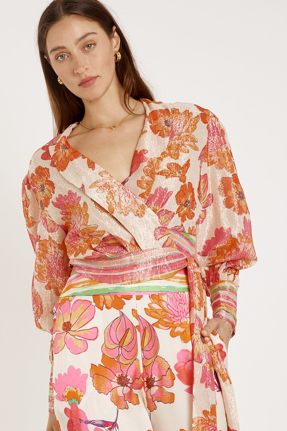 Rubyyaya Sunrise Wrap Shirt Pink
