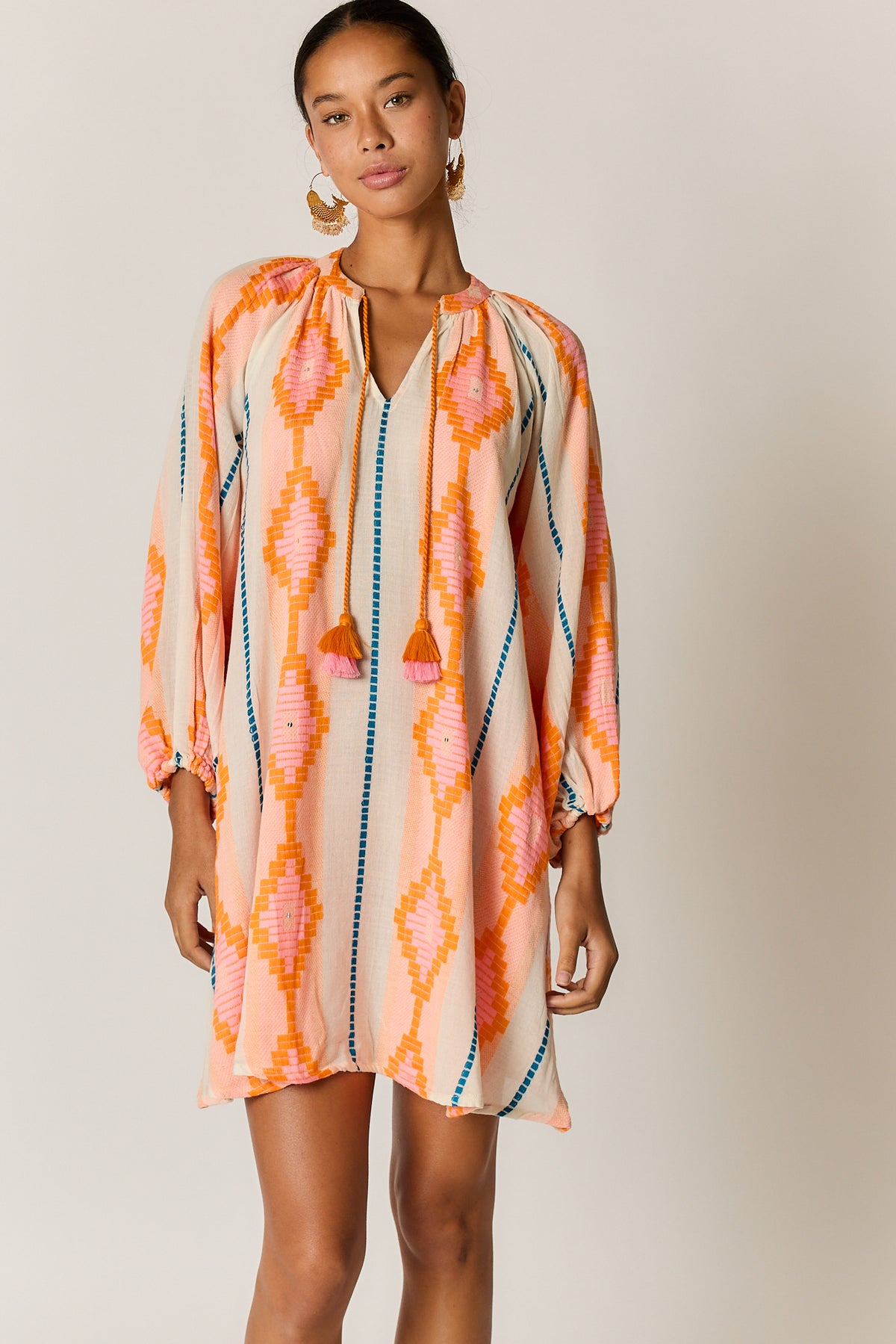 Rubyyaya Zeinert Tunic Dress Orange
