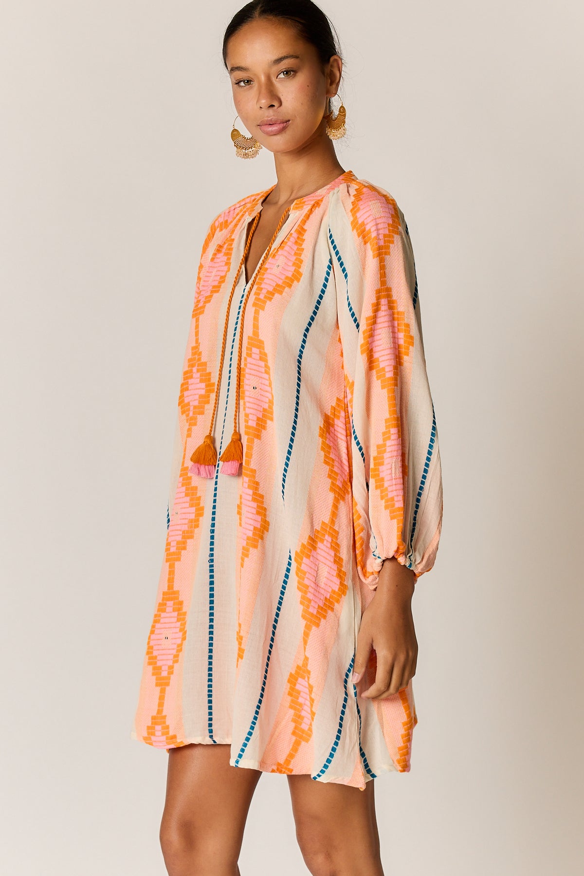 Rubyyaya Zeinert Tunic Dress Orange