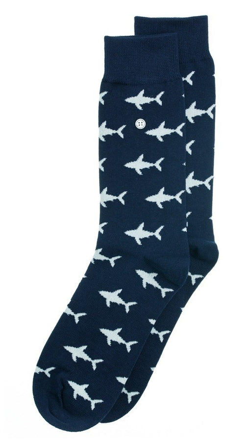 Shark Attack Socks - Navy - Medium