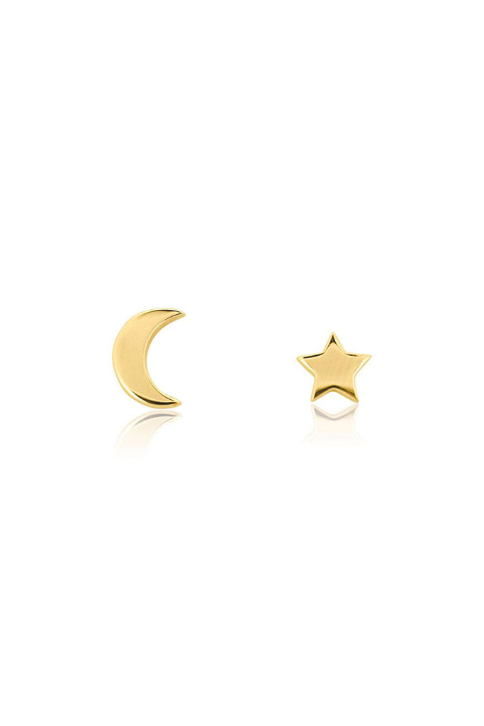 Star & Moon Stud Earrings Gold - Kabana Shop