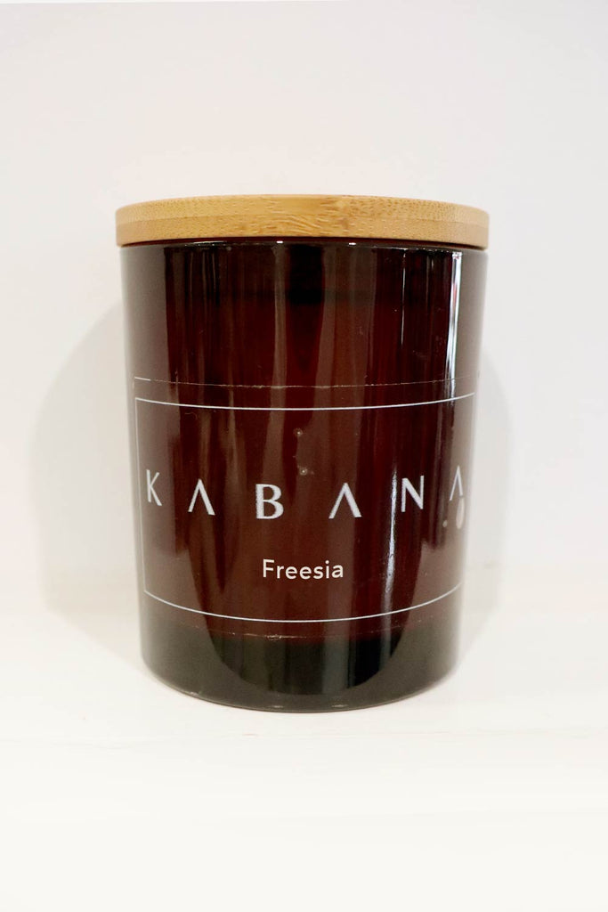 Amber Glass Candle Freesia - Kabana Shop