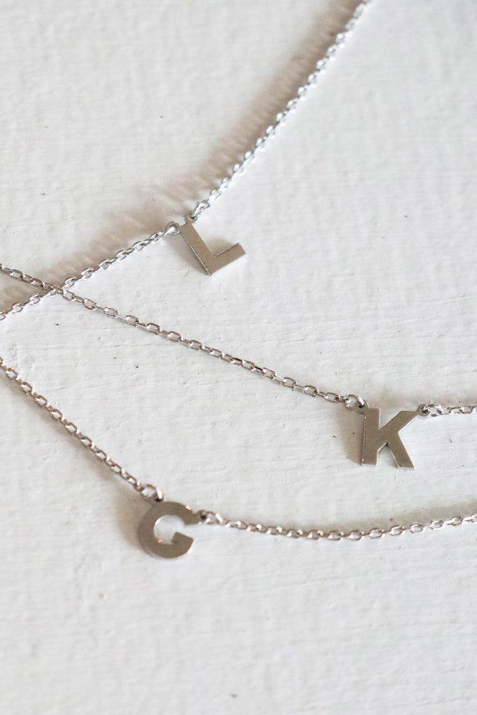 Initial Letter Necklace Silver - Kabana Shop